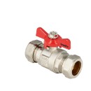 Ball valve female with red butterfly