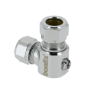 Ball valve angle, chromed with screwdriver control