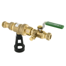 Ball valve with backflow protection with drainplug CA 2096