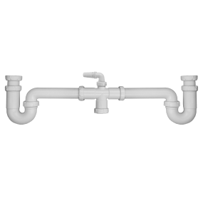 Universal siphon for double sink