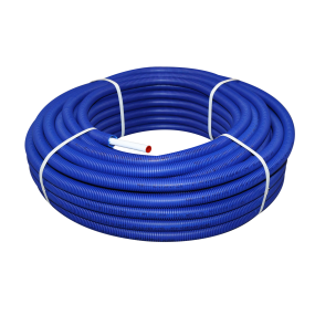 Tubo di sistema rivestito con tubo esterno ondulato blu